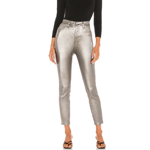 Free People Phoenix Coated Skinny Jeans Silver - Picture 7 of 9